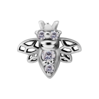 Labret Crystal Bee białe kryształki