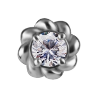 Phlox ozdoba push-in z białą cyrkonią