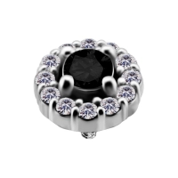 Labret Elegance czarny kryształek