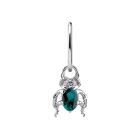 Piercing charm Beetle emerald gem