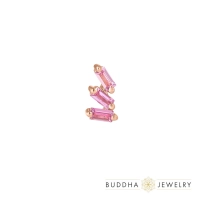 Staxx Pink Sapphire push-in top 14k yellow gold