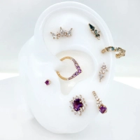 Mixt CZ ozdoba push-in z żółtego złota 14k