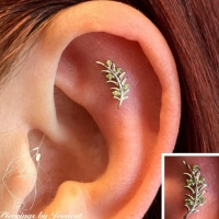 Olive Branch Right ozdoba push-in z żółtego złota 14k