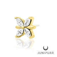 Lilliana White CZ ozdoba push-in z żółtego złota 14k