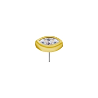White marquise CZ bezel set 18k gold