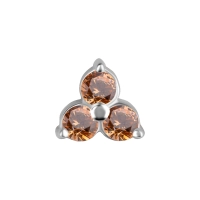 Tri gem push-in top with champagne gems