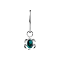Piercing charm Turtle emerald gem