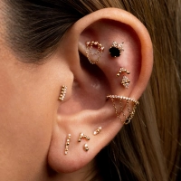 Crushing ozdoba push-in z żółtego złota 14k