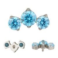 Titanium labret Roya with aqua gems