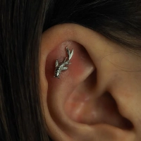 Koi ozdoba push-in z żółtego złota 14k