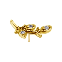 Olive branch złota ozdoba push-in z białymi cyrkoniami (lewa)