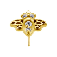 Crystal mini bee złota ozdoba push-in
