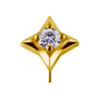 Estel złota ozdoba push-in z białą cyrkonią