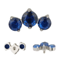 Titanium labret Roya with blue gems