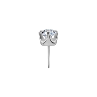 White lab-grown diamond prong set 18k white gold