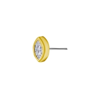 Lab-grown diamond marquise bezel set 18k gold