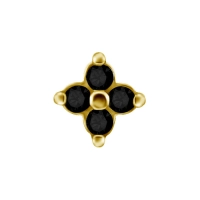 Quatro gem gold push-in top with black gems