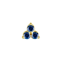 Lab-grown sapphire trinity prong set 18k