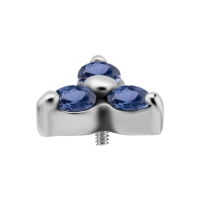 Labret Crystal Trinity niebieskie kryształki