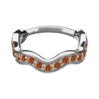 Helix conch clicker Wave with champagne gems