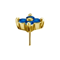 Quatro gem gold push-in top with blue gems