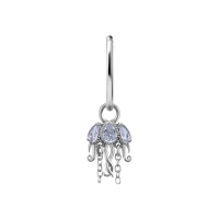 Piercing charm Jellyfish white gem