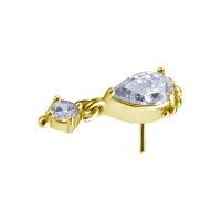 Carmen złota ozdoba push-in z białymi cyrkoniami