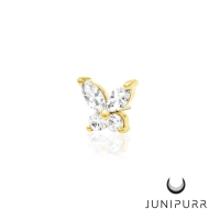 Flutterby ozdoba push-in z żółtego złota 14k