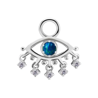 Piercing charm Goddess sea green opal