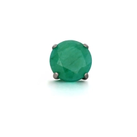 Titanium labret with prong set green onyx
