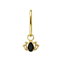 Gold piercing charm Black Lotus