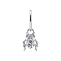 Piercing charm Beetle white gem