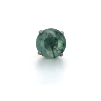 Tytanowy labret moss agate prong set