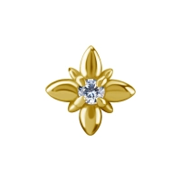 Aster gold push-in top with clear gem