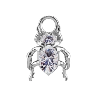 Piercing charm Beetle white gem