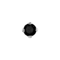 Czarny spinel  w oprawie prong set ze białego złota 18k