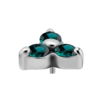 Labret Crystal Trinity szmaragdowe kryształki