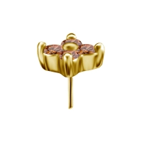 Quatro gem gold push-in top with champagne gems