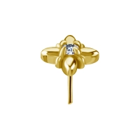 Aster gold push-in top with clear gem