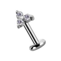 Labret Crystal Trinity białe kryształki