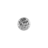 Push-in solid hammered disc 18k white gold