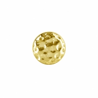Push-in solid hammered disc 18k yellow gold