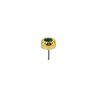 Emerald nano gem milgrain bezel set set 18k