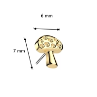 Gold push-in end Dotted mushroom