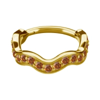 Gold helix conch clicker Wave with champagne CZ