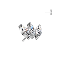 Titanium push-in end Triple Marquise