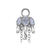 Piercing charm Jellyfish white gem