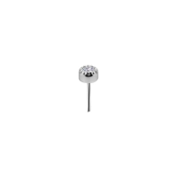 Biała cyrkonia w oprawie milgrain bezel set z białego złota 18k