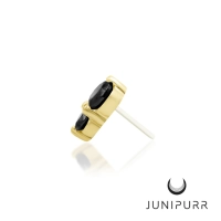 Aman Black Cubic Zirconia push-in top yellow gold 14k