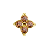 Quatro gem gold push-in top with champagne gems